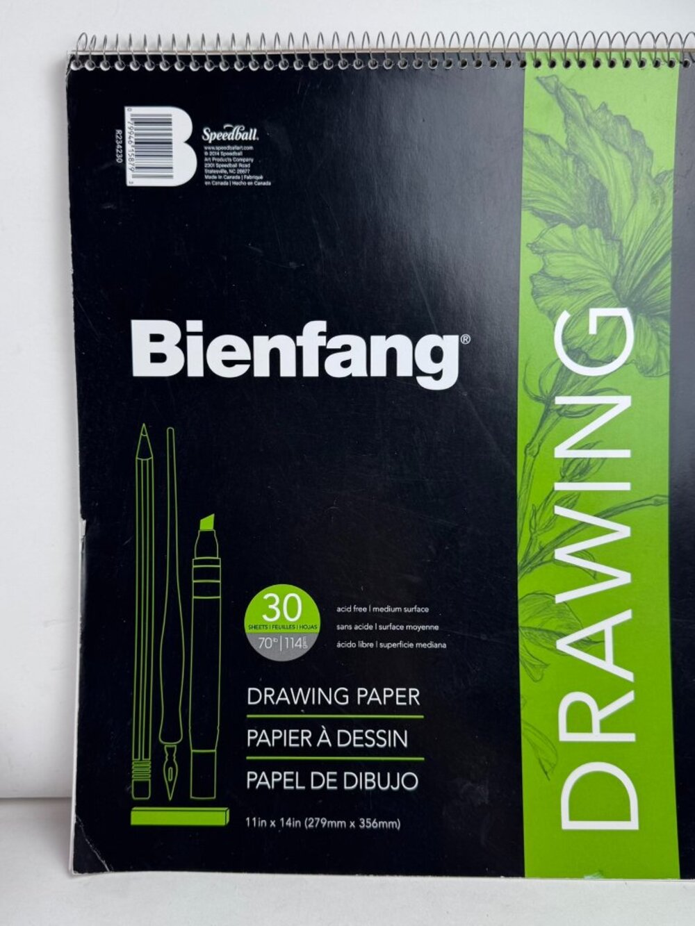 Bienfang Drawing Paper Pad 11x14 Spiral Bound 70 lb Acid Free Speedball R234230